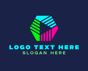 Player - Neon Play  Button logo design