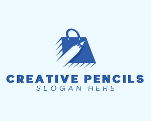 Pencil Retail Shopping Bag logo design