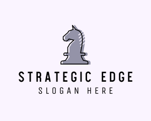 Strategy - Chess Piece Horse Knight logo design