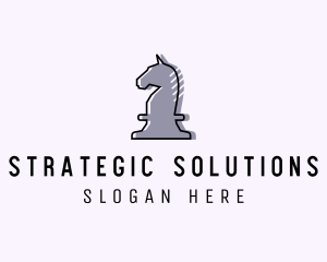 Strategy - Chess Piece Horse Knight logo design