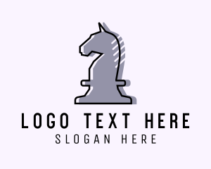Strategy - Chess Piece Horse Knight logo design