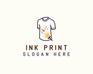 Paint Brush Tshirt Printing logo design
