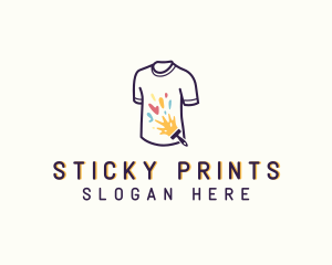 Paint Brush Tshirt Printing logo design