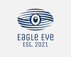 Blue Surveillance Eye  logo design