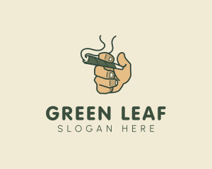 Smoking Cannabis Hand logo design