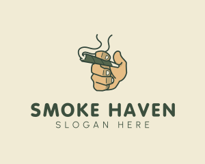 Smoking - Smoking Cannabis Hand logo design