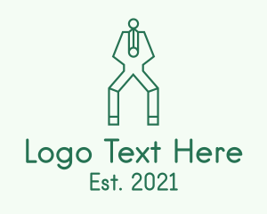 Construction Equipment - Green Outline Pliers logo design
