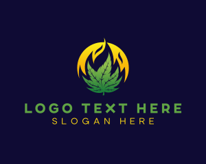 Hemp - Flame Organic Marijuana logo design