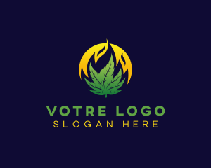 Cbd - Flame Organic Marijuana logo design