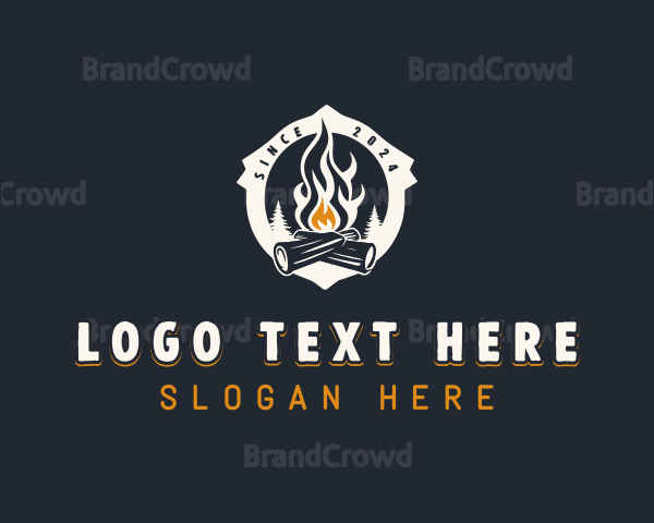 Firewood Camping Bonfire Logo