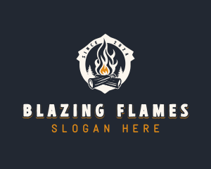 Firewood Camping Bonfire logo design