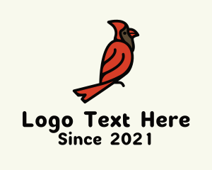 Plaza - Perched Cardinal Bird logo design