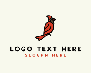 Wildlife - Perched Cardinal Bird logo design