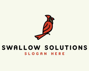 Swallow - Perched Cardinal Bird logo design