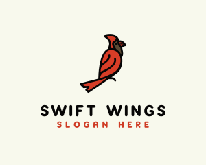 Swallow - Perched Cardinal Bird logo design