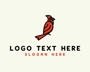 Perched Cardinal Bird Logo