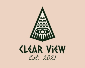Aztec Pyramid Eye  logo design