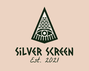 Hieroglyph - Aztec Pyramid Eye logo design
