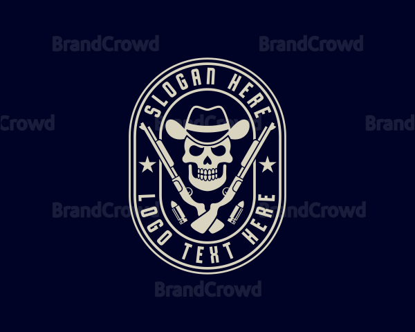 Skull Cowboy Shotgun Logo