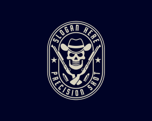 Skull Cowboy Shotgun logo design