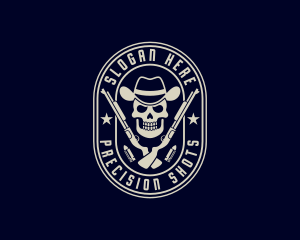 Marksmanship - Skull Cowboy Shotgun logo design