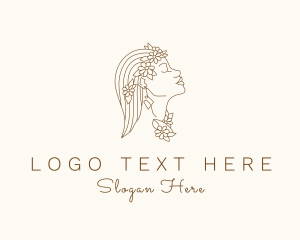 Beauty Product - Woman Floral Wellness logo design