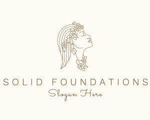 Beauty Product - Woman Floral Wellness logo design