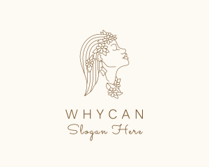 Facial Care - Woman Floral Wellness logo design