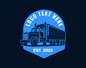 Automotive - Blue Truck Silhouette logo design