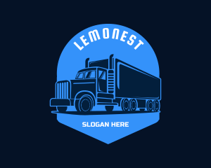 Blue Truck Silhouette Logo