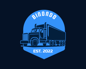 Vehicle - Blue Truck Silhouette logo design