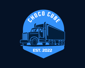 Dumptruck - Blue Truck Silhouette logo design