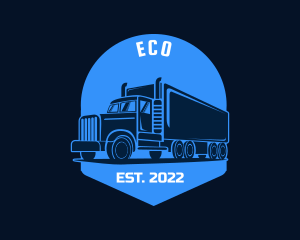 Shipping - Blue Truck Silhouette logo design