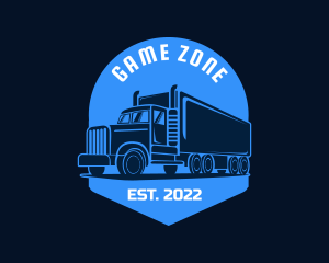 Towing - Blue Truck Silhouette logo design