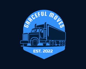 Blue Truck Silhouette logo design