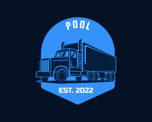 Express - Blue Truck Silhouette logo design