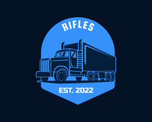 Automotive - Blue Truck Silhouette logo design