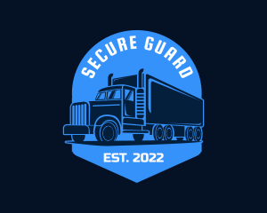 Delivery - Blue Truck Silhouette logo design