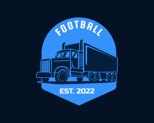 Moving - Blue Truck Silhouette logo design
