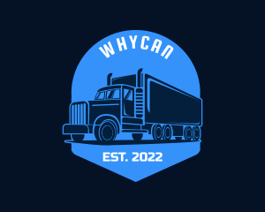 Freight - Blue Truck Silhouette logo design
