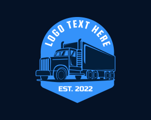 Moving - Blue Truck Silhouette logo design
