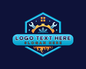 Sustainable - HVAC Wrench Maintenance logo design