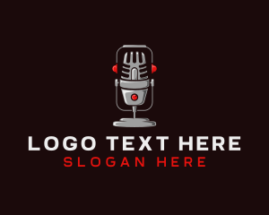 Broadcasting - Podcast Audio Recording logo design
