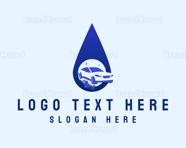 Water Droplet Car Wash Logo