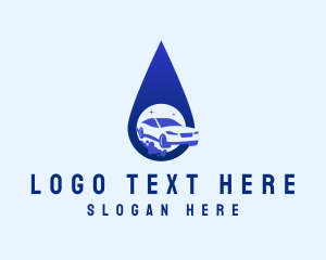 Sedan - Water Droplet Car Wash logo design