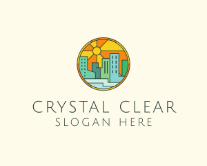 Glass - Sunshine Cityscape Stained Glass logo design