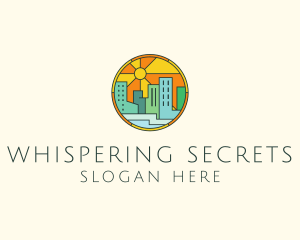 Sunshine Cityscape Stained Glass logo design