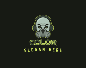 Army - Ghoul Mask Headphones logo design