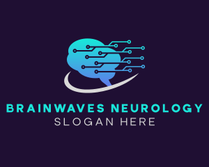 Neurology - Digital Brain Circuit logo design