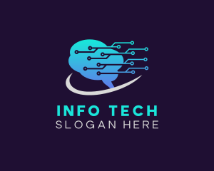 Information - Digital Brain Circuit logo design